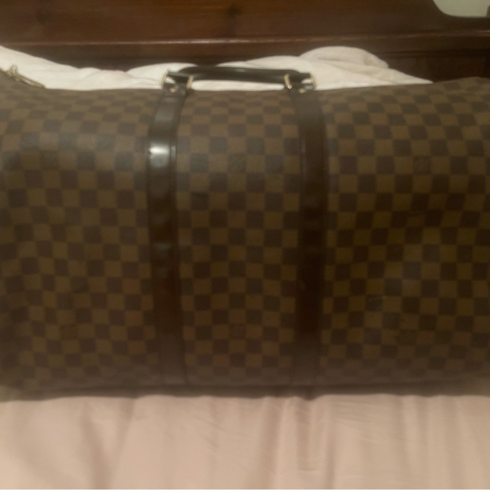 Louis Vuitton Damier Ebene Keepall 55 Duffel Bag